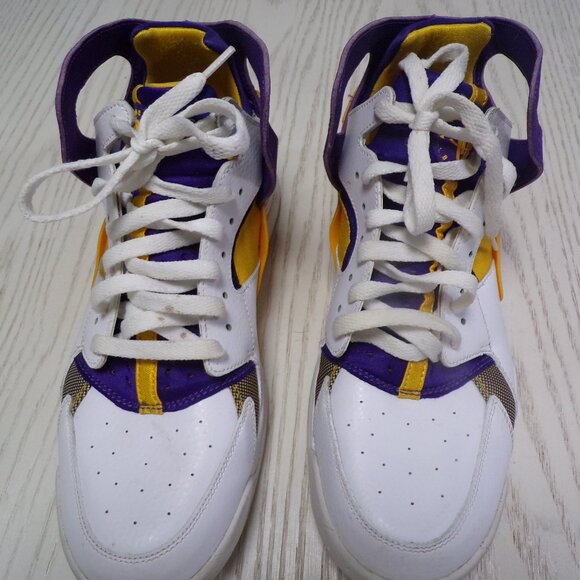 Nike Air Flight Huarache Lakers White Purple Gold - Men 10.5 - 705005-101 Kobe - Picture 2 of 8